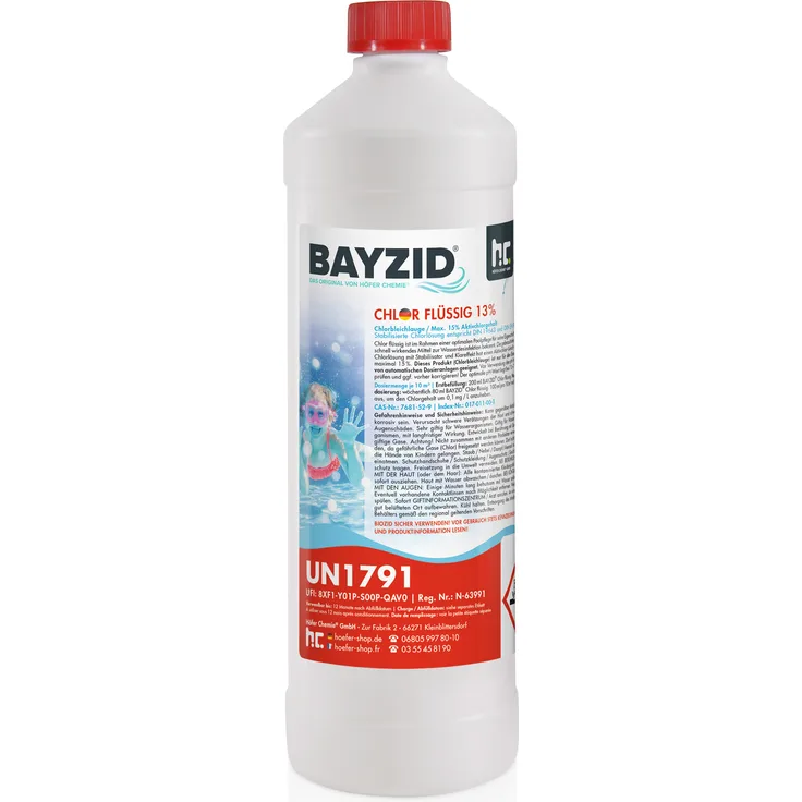 6 x 1 kg Chlor Flüssig BAYZID in 1 Kg Flaschen