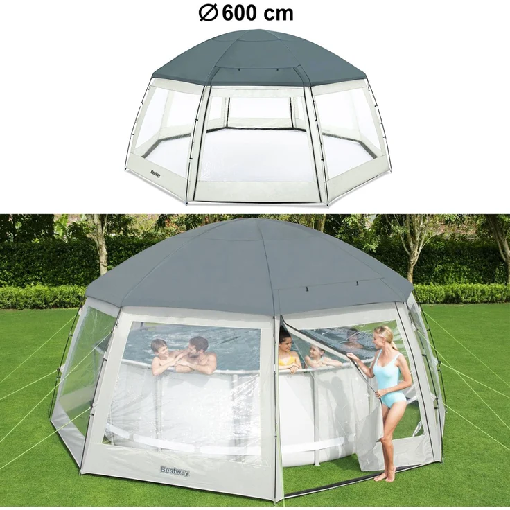 Bestway Pool Abdeckung Pavillon Schutz Swimmingpool Cover rund Durchmesser 600cm – Bild 4