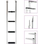 vidaXL Einstiegsleiter 4 Stufen Edelstahl