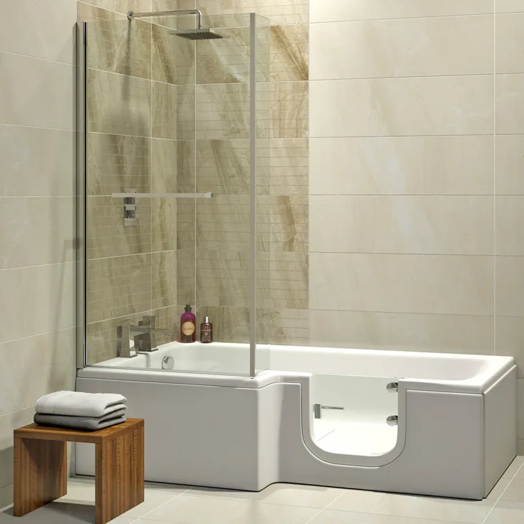 Solarna 170x85/70cm Badewanne mit Tür/Seniorenbadewanne, Links