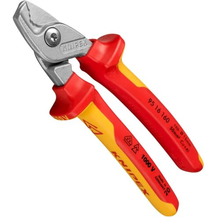 Knipex Kabelschere mit Stufen- schnitt isoliert – Bild 1