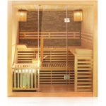 Dewello Finnische Traditionelle Sauna SARNIA PLUS 180cm x 140cm inkl. 6 KW Harvia Ofen, Zubehör - Preisvergleich