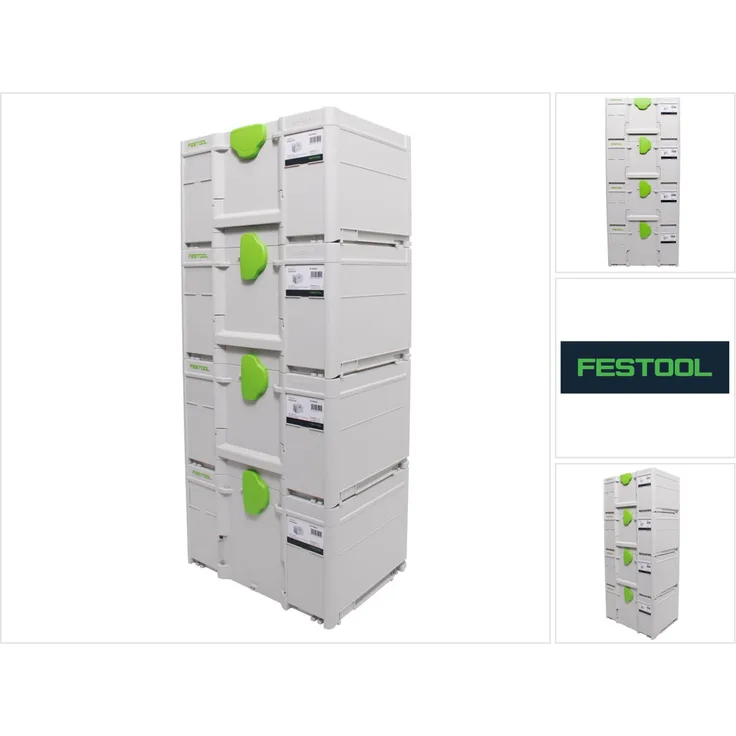 Festool Systainer Set 4x SYS3 M 237 ( 4x 204843 ) 21,4 Liter 396x296x237mm Werkzeugkoffer koppelbar