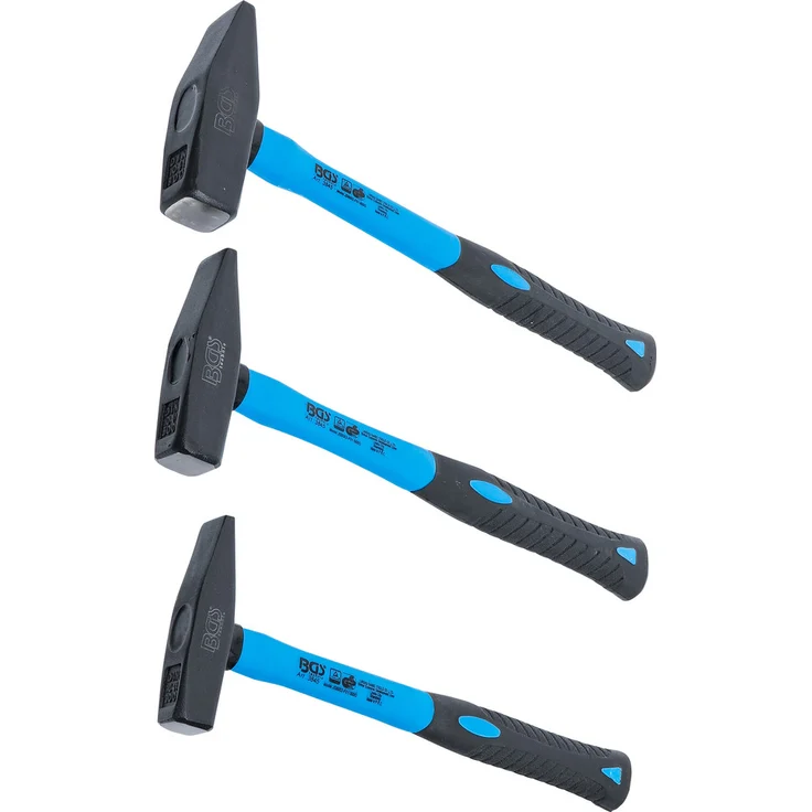 BGS Schlosserhammer-Satz DIN 1041 Fiberglasstiel 3-tlg 300, 500, 800g Handhammer