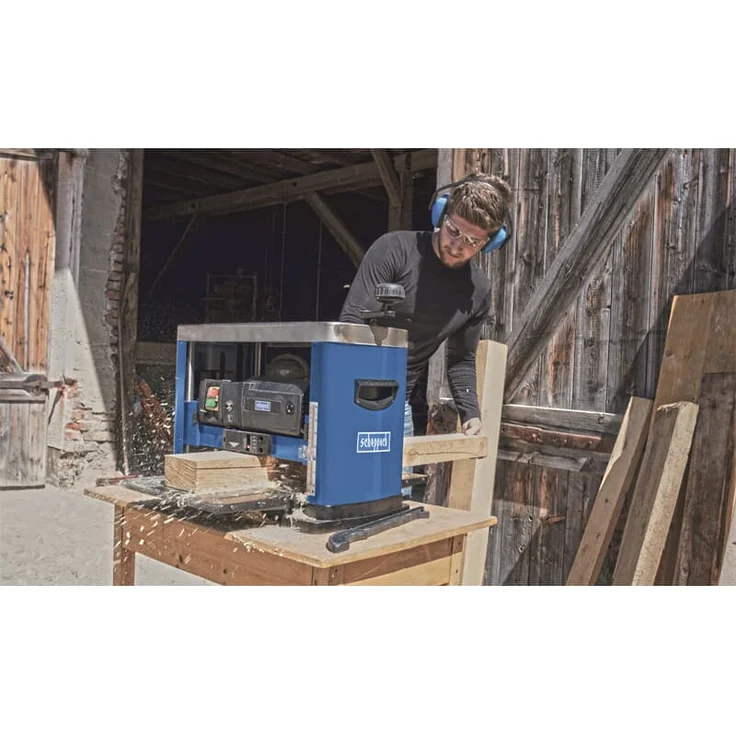 Scheppach Dickenhobel PLM1800 Hobelmaschine Hobel 152mm/330 Durchl.Höhe/-breite – Bild 5
