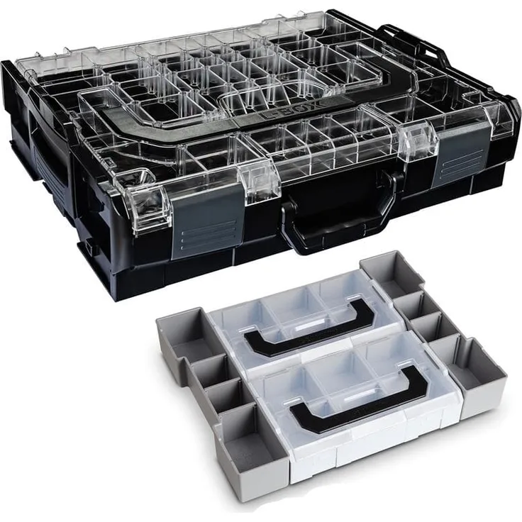 Sortimo Systemkoffer L-Boxx 102 schwarz mit transparentem Deckel + Inset Mini L-Boxx