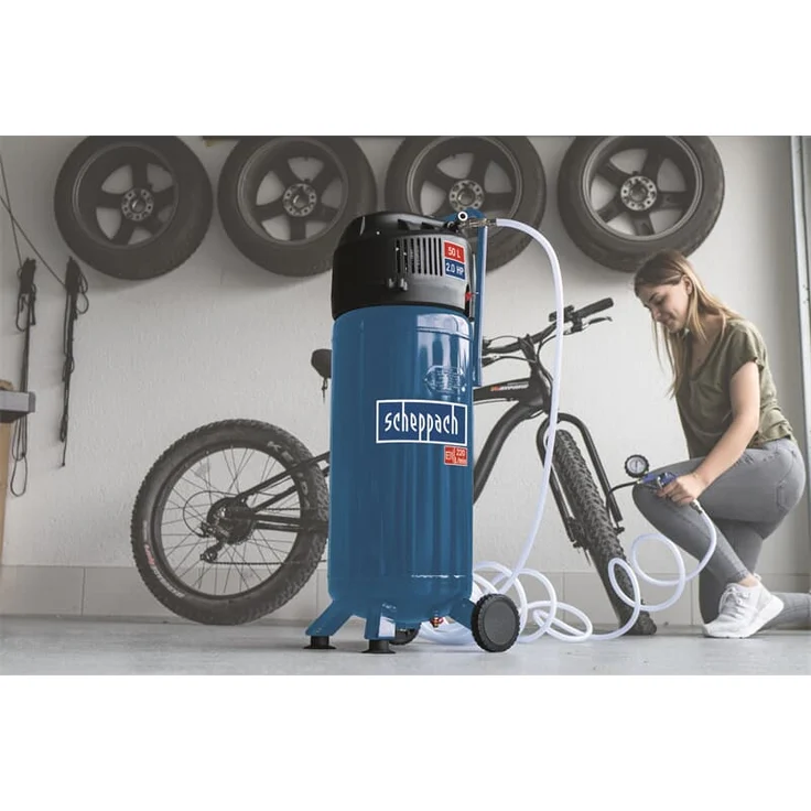 Scheppach Druckluft Kompressor 50L Luftkompressor 10bar 2PS stehend HC51V – Bild 8