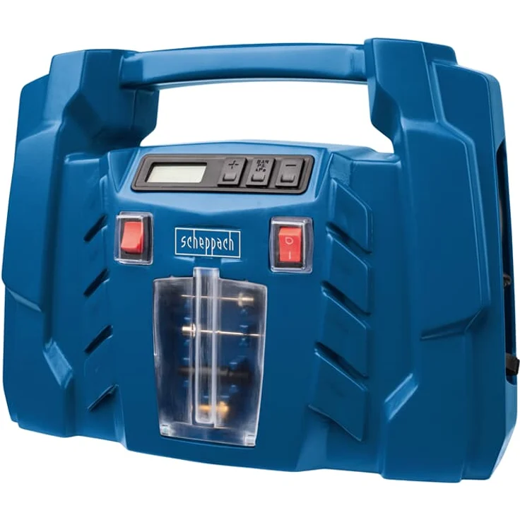 Scheppach Kompressor Airforce 5 mit digitaler Anzeige 12V / 230V Anschluss für KFZ/Auto tragbarer Kofferkompressor 8bar Arbeitsdruck 150W Ansaugleistung 36,5 l/min inkl. Zubehör – Bild 4