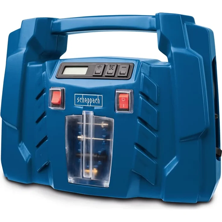 Scheppach Kompressor Airforce 5 mit digitaler Anzeige 12V / 230V Anschluss für KFZ/Auto tragbarer Kofferkompressor 8bar Arbeitsdruck 150W Ansaugleistung 36,5 l/min inkl. Zubehör – Bild 6