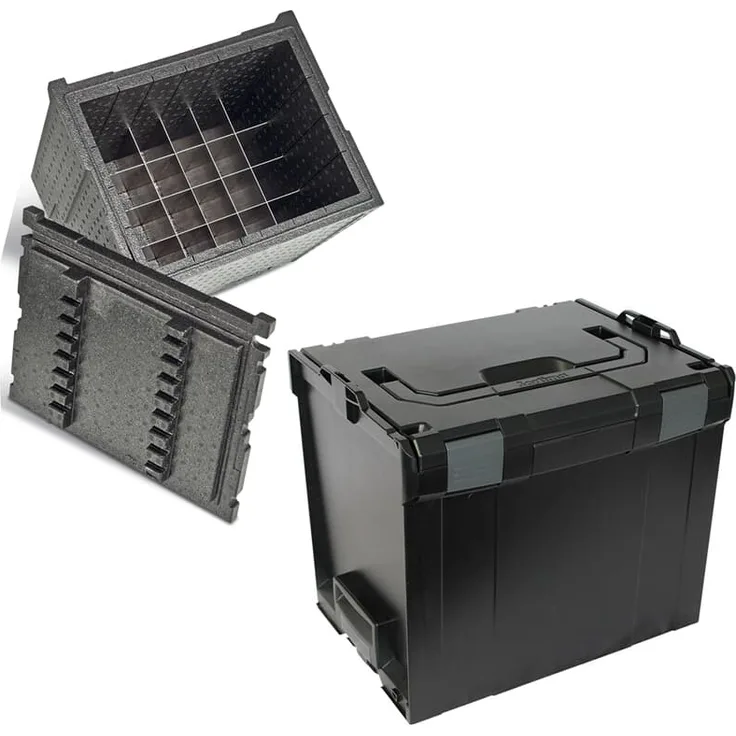 Sortimo Systemkoffer L-Boxx 374 mit Isolier- / Thermoeinsatz schwarz