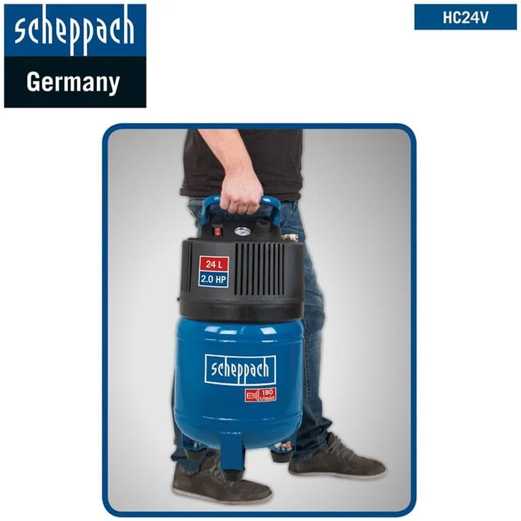 Scheppach Druckluft Kompressor 24L Luftkompressor 10bar 2PS stehend HC24V - Preisvergleich – Bild 4
