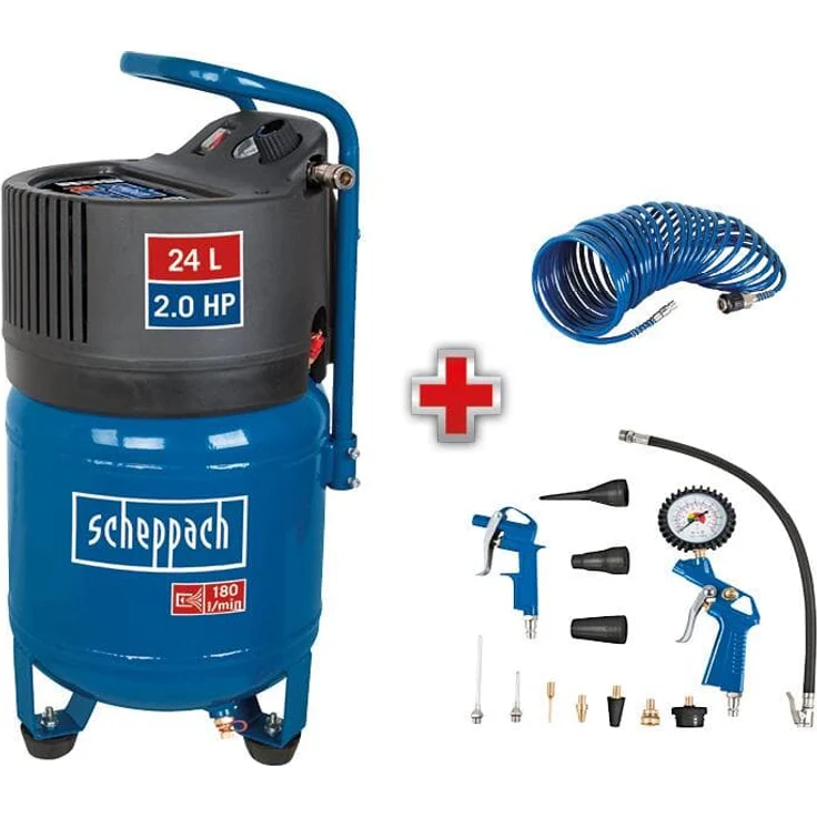 Scheppach Druckluft Kompressor 24L Luftkompressor 10bar 2PS stehend HC24V - Preisvergleich – Bild 1