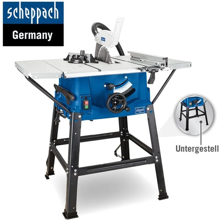 Scheppach Tischkreissäge HS100S | 230V 2000W | Schnitthöhe 85mm | Sägeblatt  250mm | inkl. Tischverbreiterungen und Untergestell | Tischgröße mit Verbreiterung 642 x 940 mm | Tischhöhe 830mm – Bild 3