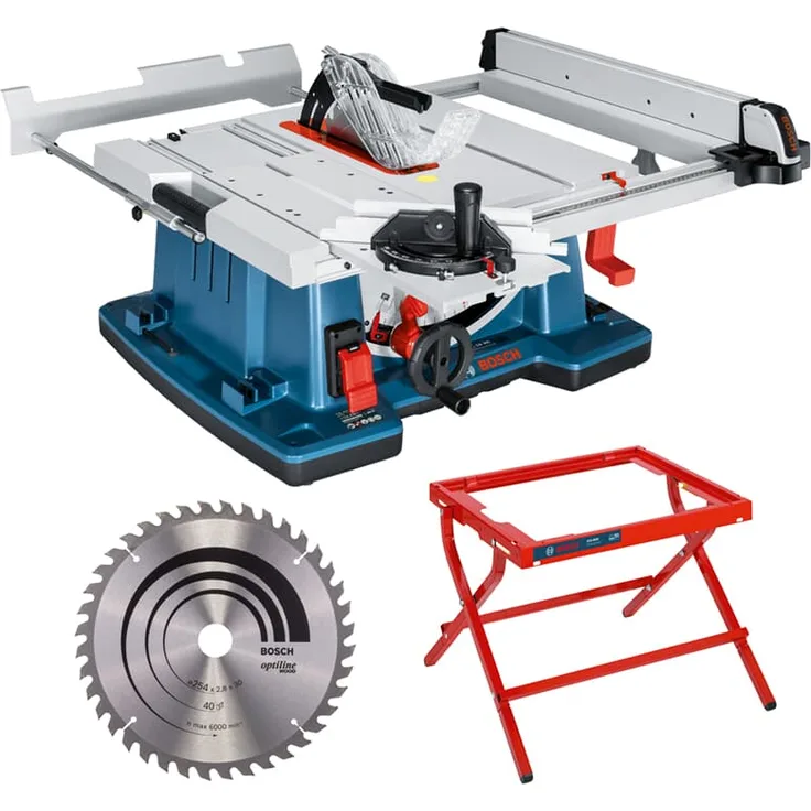 Bosch Professional Tischkreissäge GTS 10 XC inkl. Maschinenständer GTA 6000 / 2 Blätter