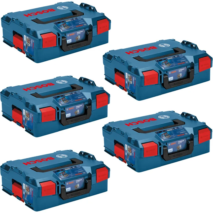 Bosch 5x L-Boxx 136 Professional - 1600A012G0 Kunststoff Werkzeugkoffer