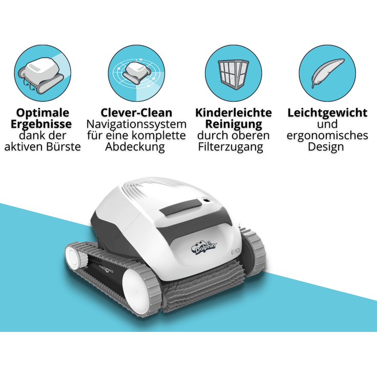 Maytronics Dolphin E10 Poolroboter - 6,3 kg Bodenreiniger 27 cm Reinigungsbreite, für Pools bis 8 m Länge inkl. Scan-Software – Bild 6