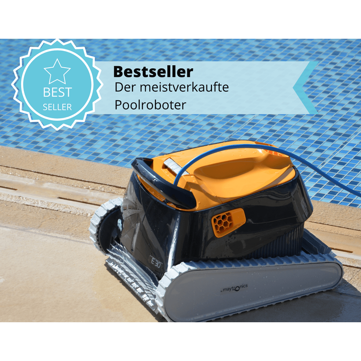 Maytronics Dolphin E30 Poolroboter, Boden, Wand, Wasserlinie, für Pools bis zu 12 m, aktive Bürste, 2 h Laufzeit, 18 m Kabellänge – Bild 7