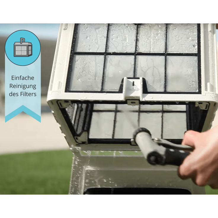 Maytronics Dolphin E50i Poolroboter, für Boden, Wand, Wasserlinie, für Pools bis zu 15 m, 18 m Kabellänge, 7,5 kg, Wochenzeitschaltuhr, schwarz – Bild 5
