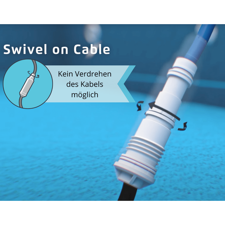Maytronics Dolphin E50i Poolroboter, für Boden, Wand, Wasserlinie, für Pools bis zu 15 m, 18 m Kabellänge, 7,5 kg, Wochenzeitschaltuhr, schwarz – Bild 6