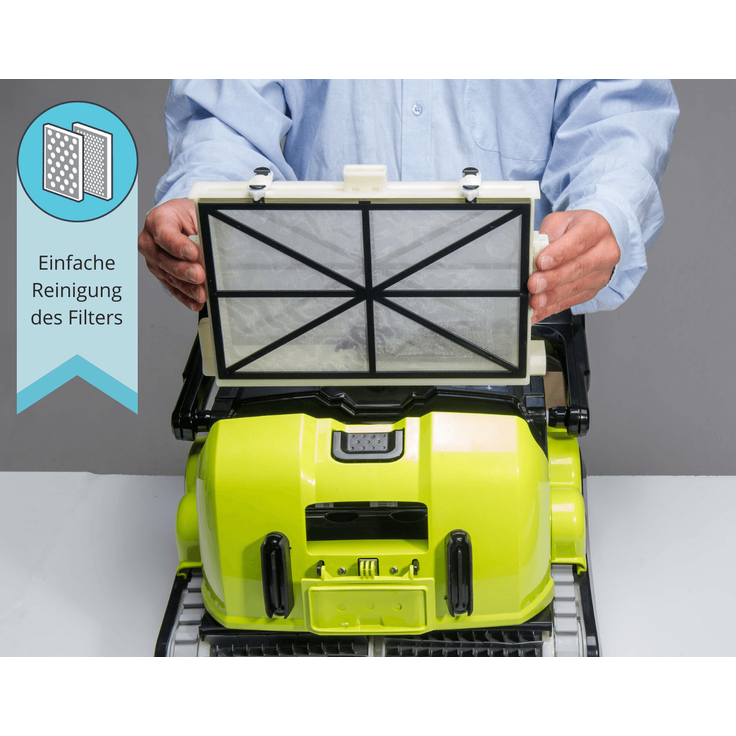 Maytronics Dolphin Poolroboter Bio Suction BIO-99991087, 17 m³/h Filterleistung, 18 m Kabellänge, mit Fernebdienung, 10,5 kg, 2 Antriebsmotoren – Bild 6