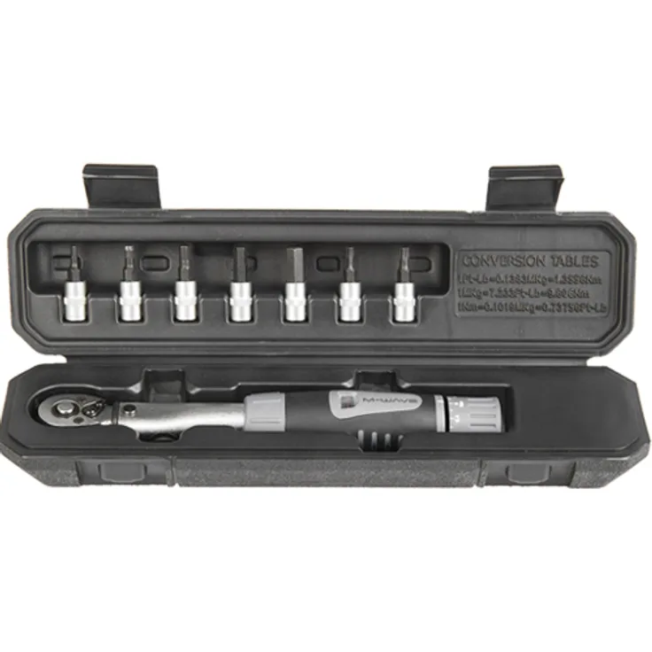 Drehmomentschlüssel 2-24 Nm, M-Wave, mit Bits in Displaybox, Messingschlager, 880291