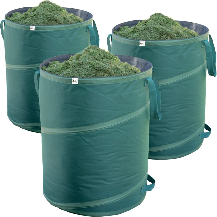 TTL Garden Pop Up Laubsäcke 3 x 120L, Gartensack, robuster Sack für Gartenabfall, Abfallsack faltbar