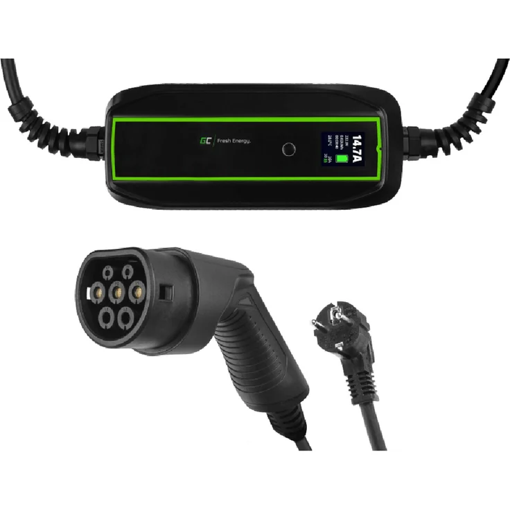 Green Cell GC EV16 PowerCable 3.6kW Schuko - Type 2 mobile charger (mobiles Ladegerät zum Laden von Elektroautos und Plug-In-Hybriden, für EV Tesla, und mehr) – Bild 1
