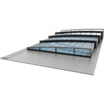Poolomio Poolüberdachung NEO LIGHT PRO - UV-Klarglas - Aluminium Struktur I 5,00 x 8,62 m
