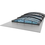 Poolomio Poolüberdachung ECO - UV-Klarglas - Aluminium Struktur I 3,50 x 9,93 m