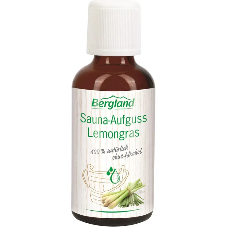 Bergland - Sauna Aufguss Lemongras - 50ml - belebend, erfrischend, vitalisierend – Bild 1