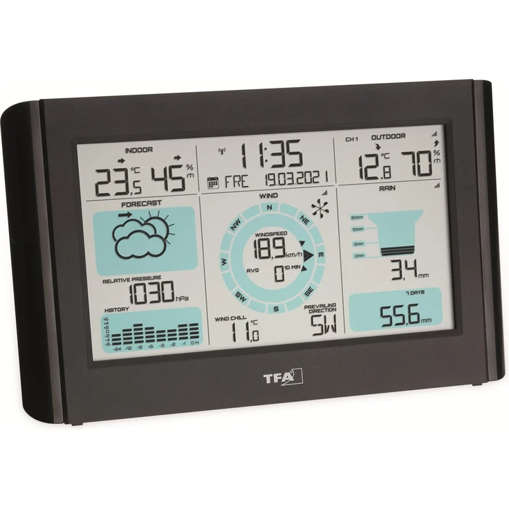 Funk-Wetterstation TFA Weather Pro 35.1161, mit Wind- und Regenmesser