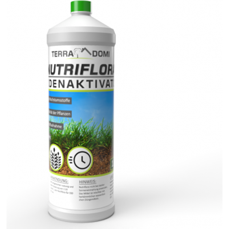 TerraDomi Nutriflora 1 Liter Bodenaktivator, Flüssigdünger für 20% mehr Wachstum und Ertrag