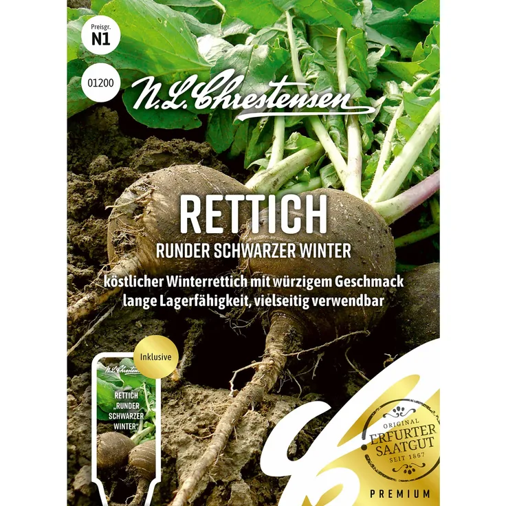 N.L. Chrestensen Rettich Runder schwarzer Winter für 6-8 lfd. Meter