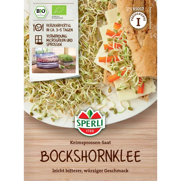 Sperli BIO Keimsprossen-Saat Bockshornklee, Inhalt 50gr., Geschmack leicht bitter und würzig