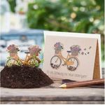 Die Stadtgärtner GruŸkarte Saatstecker Mit Schwung ins neue Lebensjahr - STADT 03526