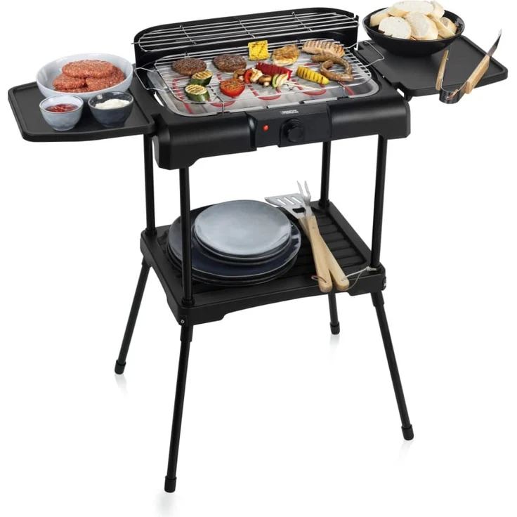 Princess Elektrogrill mit Seitlichen Ablagen 2200 W Schwarz – Bild 1