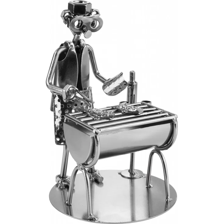 Schraubenmännchen Barbecue Grill - Grillmeister Metallfigur Handarbeit – Bild 1