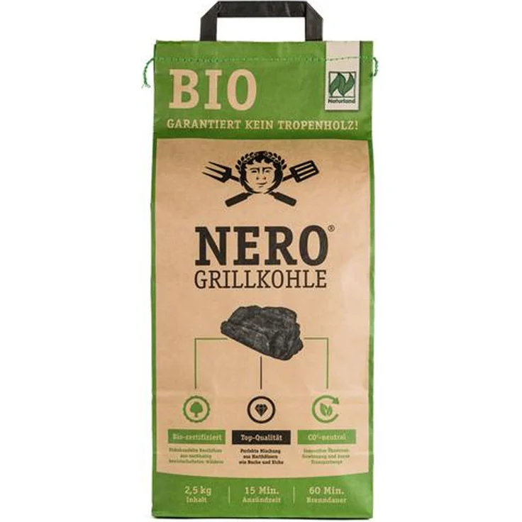 NERO BIO Grill-Holzkohle - 2,5kg Sack - rt ohne Tropenholz - Holz aus Deutschland – Bild 1