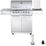 Allgrill Top-Line Modular CHEF L Gasgrill 4 Brenner-Seitenkocher-Backburner Grill mit Ablage-Smokesystem
