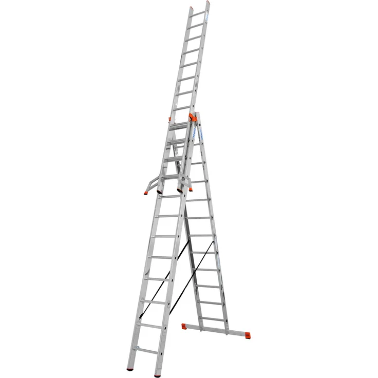 Krause Tribilo Alu Vielzweckleiter Mehrzweckleiter 3-teilig 3x12 Sprossen Leiter