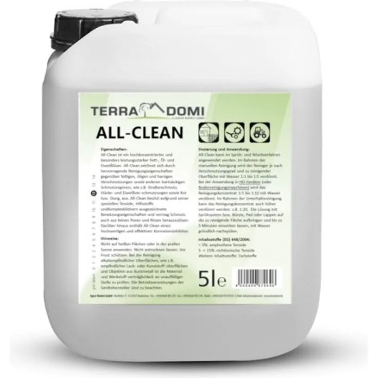 TerraDomi ALL-Clean - 5 L, Reinigungsmittel für hartnäckige Verschmutzungen