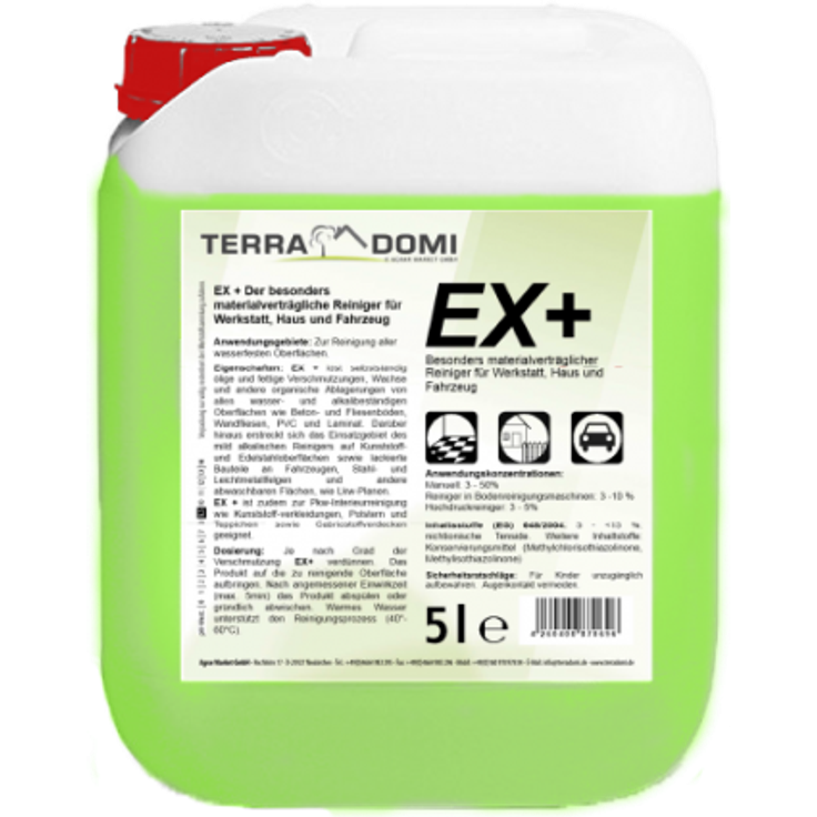 TerraDomi EX+ Reiniger - 5 Liter- Reinigungsmittel für Boden, Maschinen, Betrieb & Werkstatt