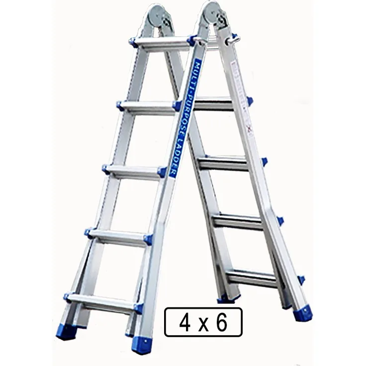 Alu Leiter 4x6 Sprossen Klappleiter Mehrzweckleiter Anlegeleiter Stehleiter