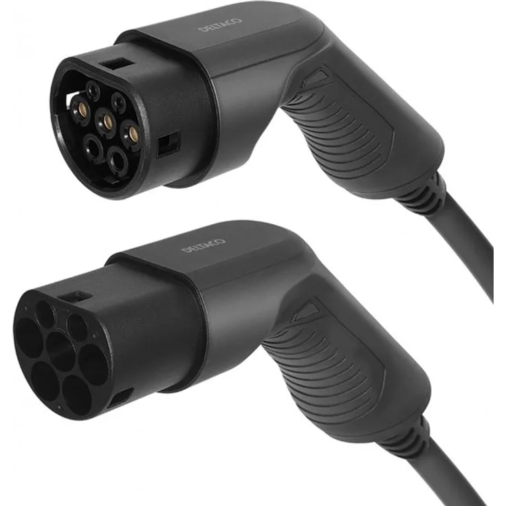 Deltaco Ladekabel für EV - Elektro-Auto EV-12110 1-phasig IEC Typ 2 auf Typ 2 - 32 A 7.6kW, 10m