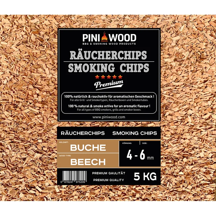 5 Kg Räucherchips Buche 4-6 mm Smoking Chips Räucherspäne 18 Liter