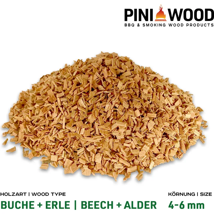 5 Kg Räucherchips Buche und Erle gemischt 4-6 mm Smoking Chips Räucherspäne 18 L