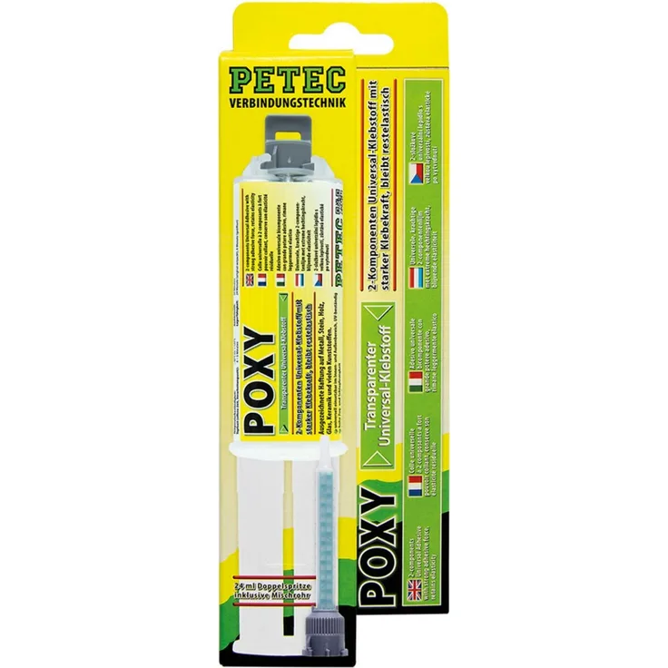 Petec 98425 Power Poxy 2K Universalklebstoff - 24ml Tube - transparent