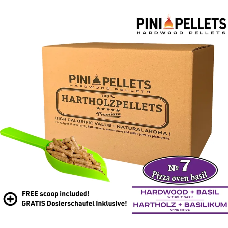 7 Hartholz Pellets Pizza Oven Basilikum 10 Kg Grillpellets zum Grillen Räuchern