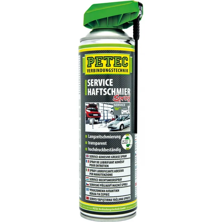 Petec 71550 Service Haftschmierspray - 500ml Dose - 360 Grad Sprühkopf