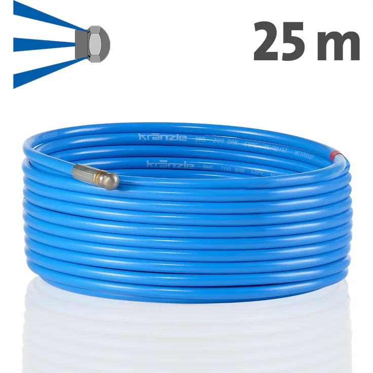 KRÄNZLE Rohrreinigungsschlauch mit Düse - 25m - 125503 - D12